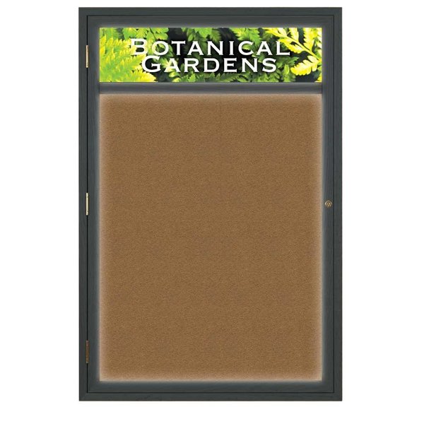 United Visual Products Open Faced Traditional Rounded Corkboard UV640ARC-SATIN-CORK